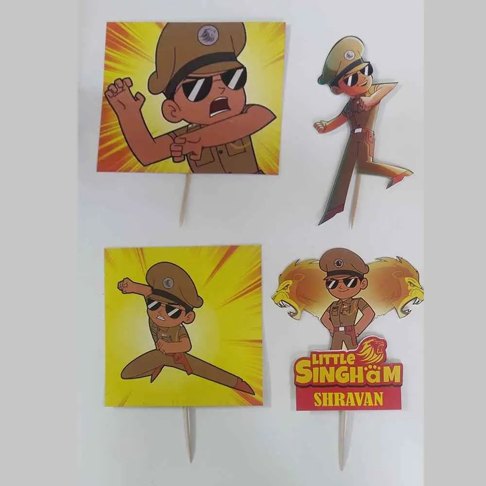 Buy Little Singham theme cake topper set