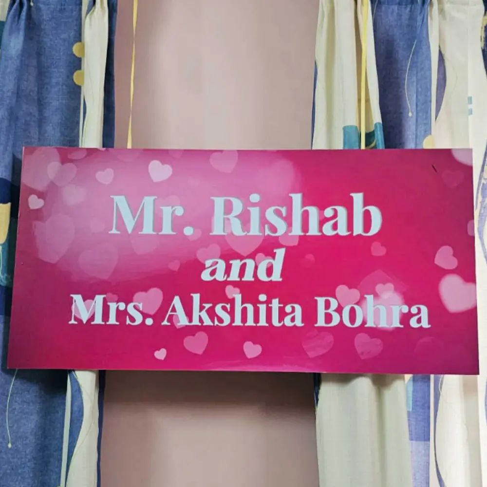 Get Welcome Couple Decor at Home with Name Board
