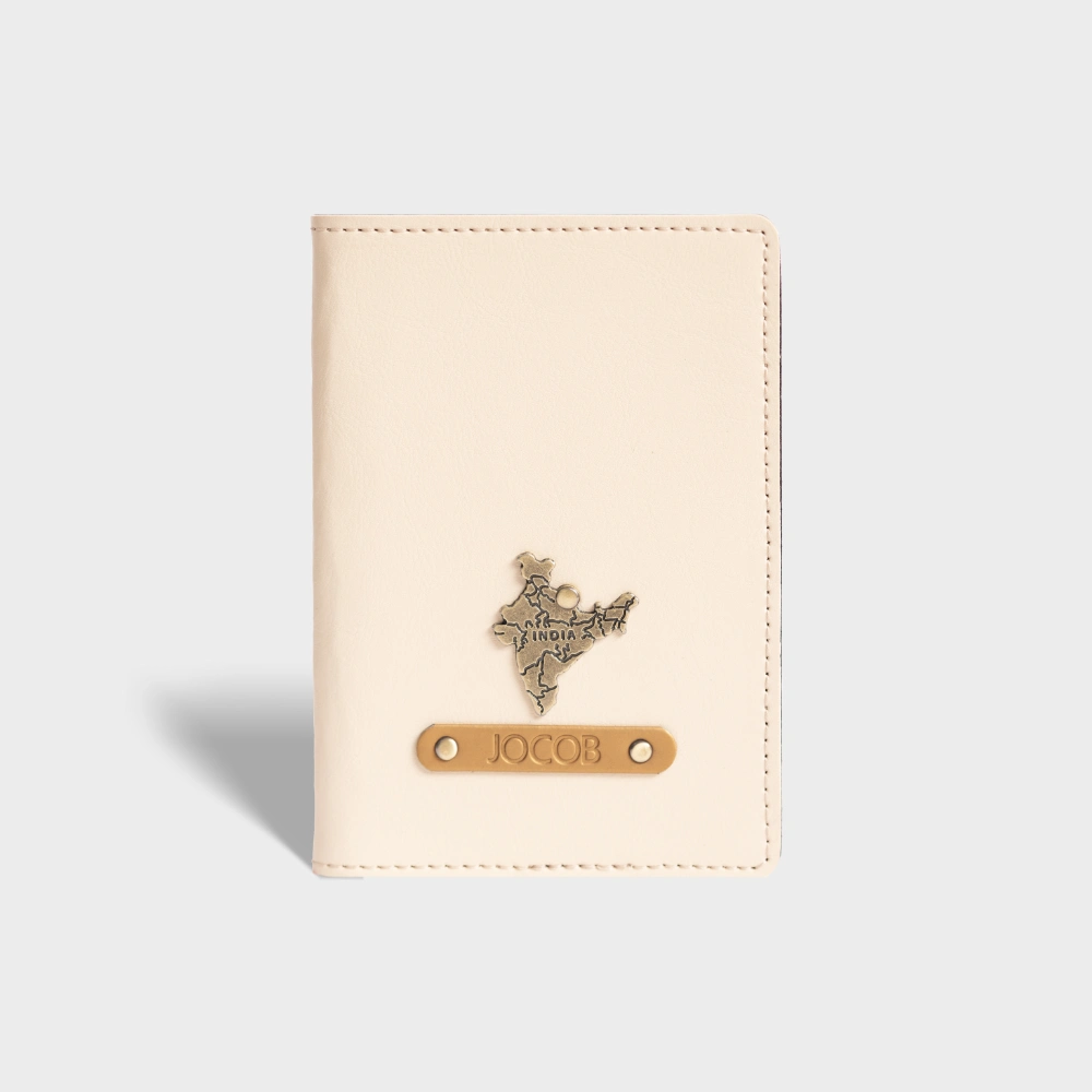 Jacob's personalized passport cover in ivory