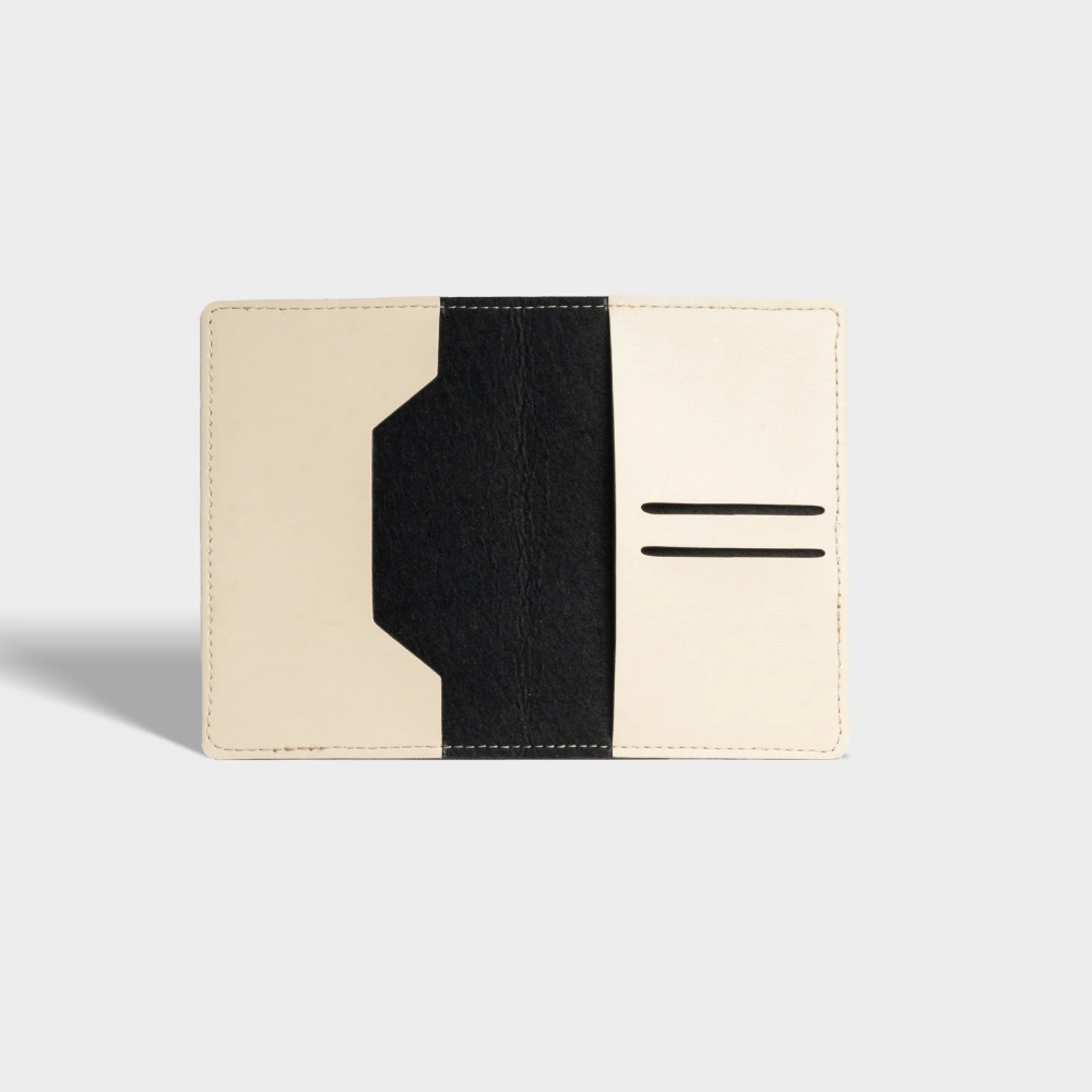 Custom passport holder in a ivory shade
