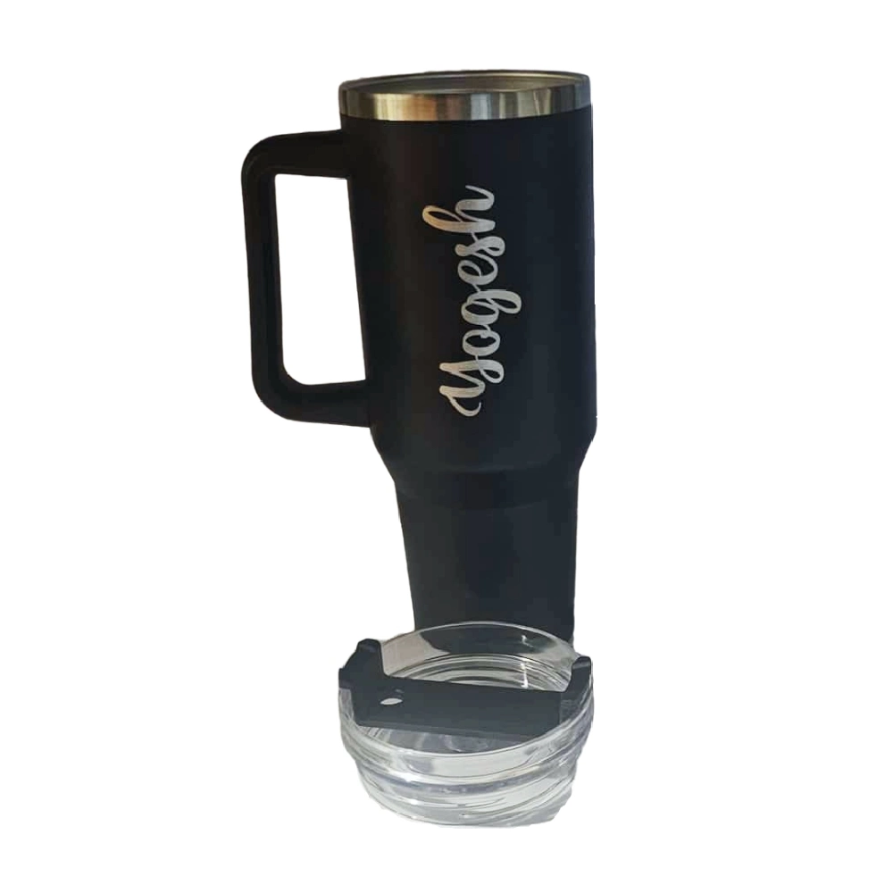 Order insulated tumbler with handle and straw