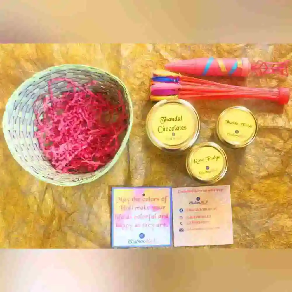 Order Holi Hampers Gifts Online with Colors and Sweets