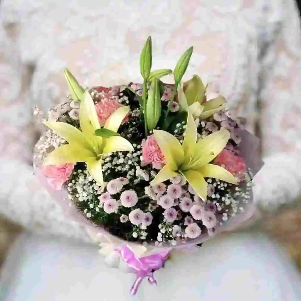 Buy Carnation and Lily Bouquet Fresh Bouquet in Bangalore India
